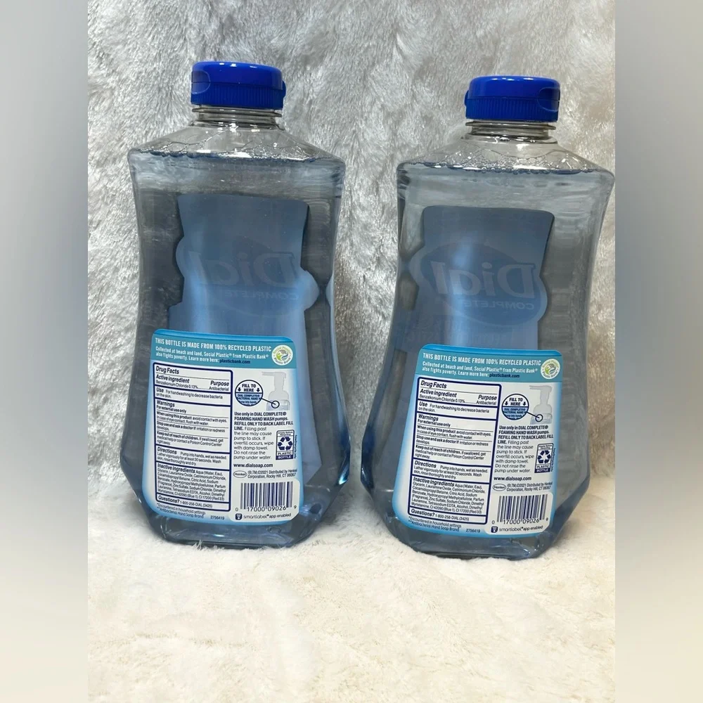 LOT OF 2 Dial Spring Water Antibacterial Foaming Hand Soap Refill 32 Ounce EACH